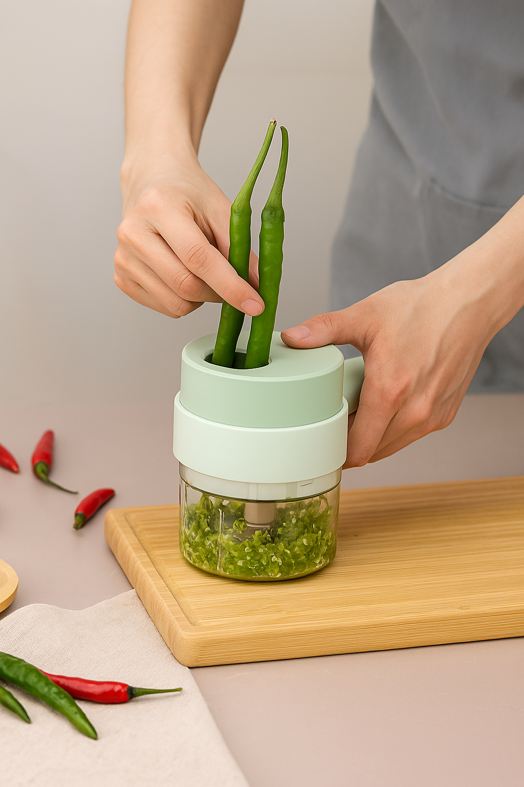 4 in 1 Handheld Electric Vegetable Cutter Set Wireless Hand held Food Processor Vegetable Chopper for Garlic Chili Onion Slicer Kitchen Portable